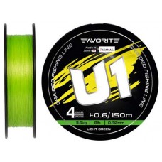 Шнур Favorite U1 PE 4x 150m (light green) #0.6/0.132mm 8lb/3.6kg