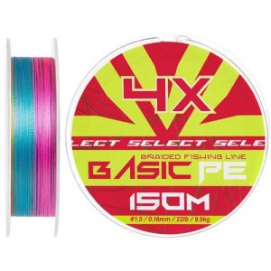 Шнур Select Basic PE Multicolor 150m #1.5/0.18mm 22lb/9.9kg