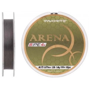 Шнур Favorite Arena PE 4x 100m (silver gray) #0.175/0.071mm 3.5lb/1.4kg