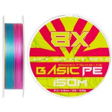 Шнур Select Basic PE 8X Multicolor 150m #1.5/0.18mm 22lb/10kg
