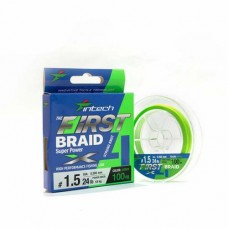 Шнур Intech First Braid X4 Green 100m #0.3 (6lb/2.72kg) Шнур Intech First Braid X4 Green 100m #0.3 (6lb/2.72kg)