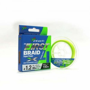 Шнур Intech First Braid X4 Green 150m #0.3 (6lb/2.72kg)