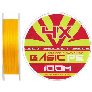 Шнур Select Basic PE Orange 100m #1.0/0.14mm 15lb/6.8kg