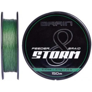 Шнур Brain Storm 8X (green) 150m 0.08mm 11lb/4.8kg