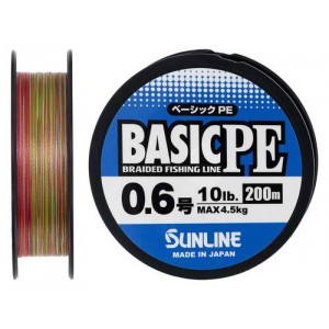 Шнур Sunline Basic PE 200m (Multi Color) #0.6/0.132mm 10lb/4.5kg