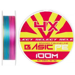 Шнур Select Basic PE Multicolor 100m #3.0/0.26mm 45lb/20.8kg