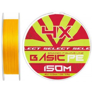 Шнур Select Basic PE Orange 150m #0.8/0.12mm 12lb/5.6kg