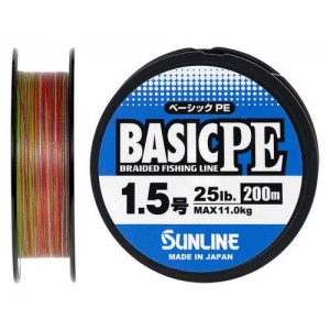 Шнур Sunline Basic PE 200m (Multi Color) #1.5/0.209mm 25lb/11kg