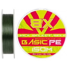 Шнур Select Basic PE 8X Green 150m #0.6/0.10mm 12lb/5.5kg