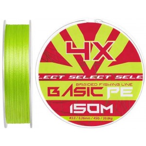 Шнур Select Basic PE Light Green 150m #3.0/0.26mm 45lb/20.8kg