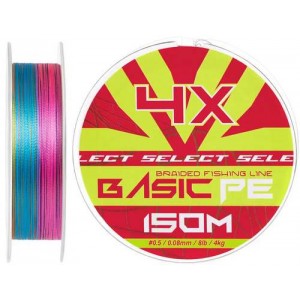 Шнур Select Basic PE Multicolor 150m #0.5/0.08mm 8lb/4kg