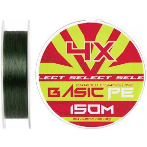 Шнур Select Basic PE Green 150m #0.4/0.06mm 6lb/3kg