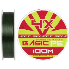 Шнур Select Basic PE Green 100m #3.0/0.26mm 45lb/20.8kg