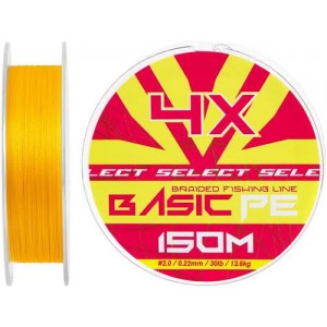 Шнур Select Basic PE Orange 150m #2.0/0.22mm 30lb/13.6kg