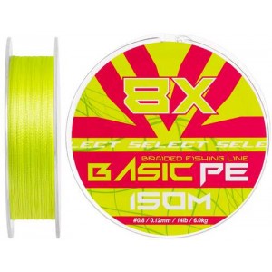 Шнур Select Basic PE 8X Light Green 150m #0.8/0.12mm 14lb/6kg