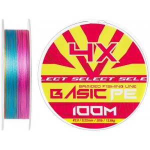 Шнур Select Basic PE Multicolor 100m #2.0/0.22mm 30lb/13.6kg