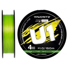 Шнур Favorite U1 PE 4x 150m (light green) #1.0/0.171mm 13lb/6.0kg
