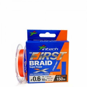 Шнур Intech First Braid X4 Orange 100m #1.5 (24lb/10.0kg) Шнур Intech First Braid X4 Orange 100m #1.5 (24lb/10.0kg)