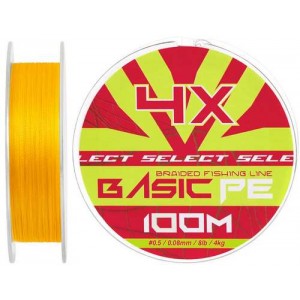 Шнур Select Basic PE Orange 100m #0.5/0.08mm 8lb/4kg