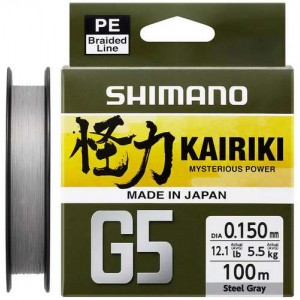 Шнур Shimano Kairiki G5 150m (Steel Gray) 0.23mm 12.9kg