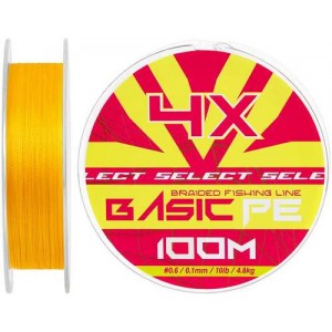 Шнур Select Basic PE Orange 100m #0.6/0.10mm 10lb/4.8kg