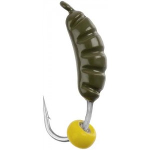 Мормышка вольфрамовая Viking Fishing Shrimp+bead 0.95g 9mm Olive+Y (5шт)