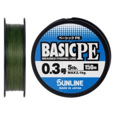 Шнур Sunline Basic PE 150m (Dark Green) #0.3/0.094mm 5lb/2.1kg