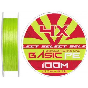 Шнур Select Basic PE Light Green 100m #1.2/0.16mm 18lb/8.3kg
