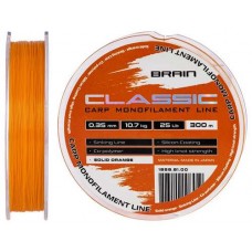 Леска Brain Classic Carp Line (solid orange) 300m 0.35mm 25lb 10.7kg