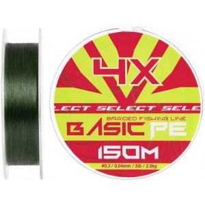 Шнур Select Basic PE Green 150m #0.3/0.04mm 5lb/2.5kg