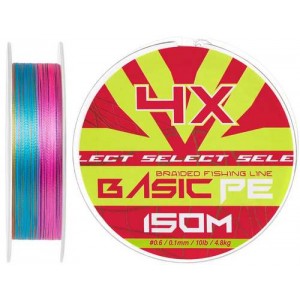 Шнур Select Basic PE Multicolor 150m #0.6/0.10mm 10lb/4.8kg