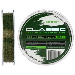 Леска Brain Classic Carp Line 3D (camo) 300m 0.30mm 20lb 8.8kg
