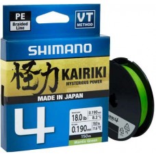 Шнур Shimano Kairiki 4 PE 150m (Mantis Green) 0.315mm 29.9kg