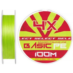 Шнур Select Basic PE Light Green 100m #1.0/0.14mm 15lb/6.8kg